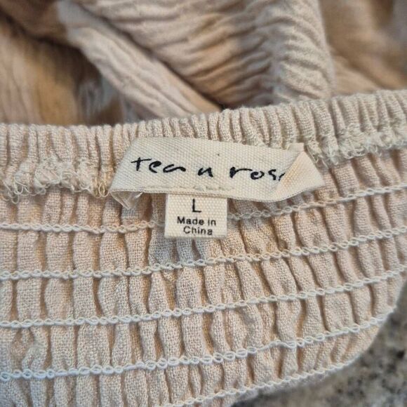 Tea n Rose Women's Ecru Viscose/Linen Dress w Pockets - Picture 12 of 13